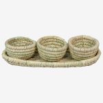 سرویس اردورخوری گرد کشیده حصیری 3 تایی - Image 6
